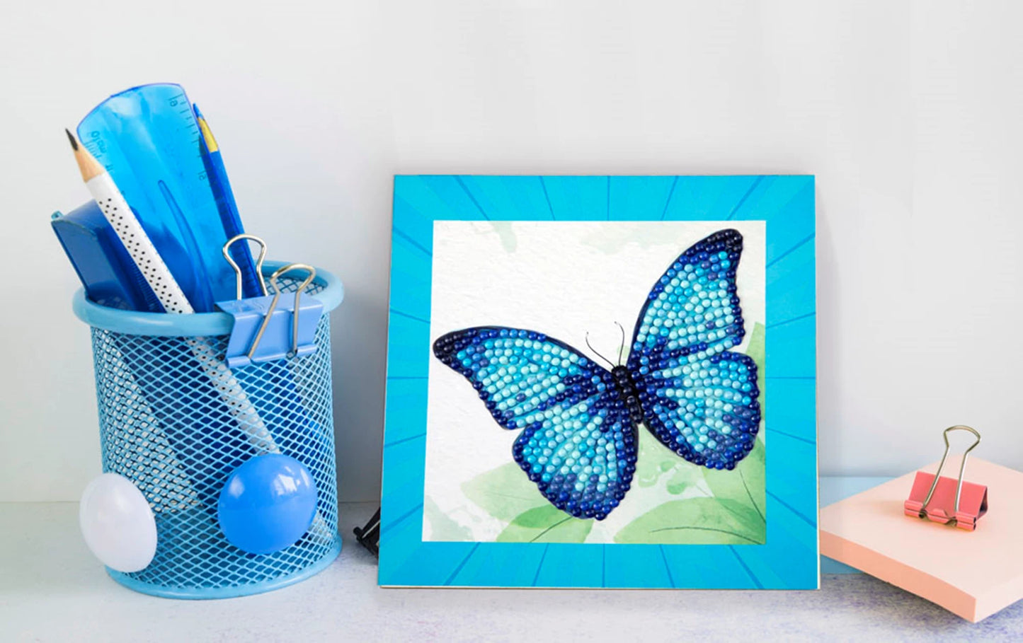 PITTURA A DIAMANTE FARFALLA BLU