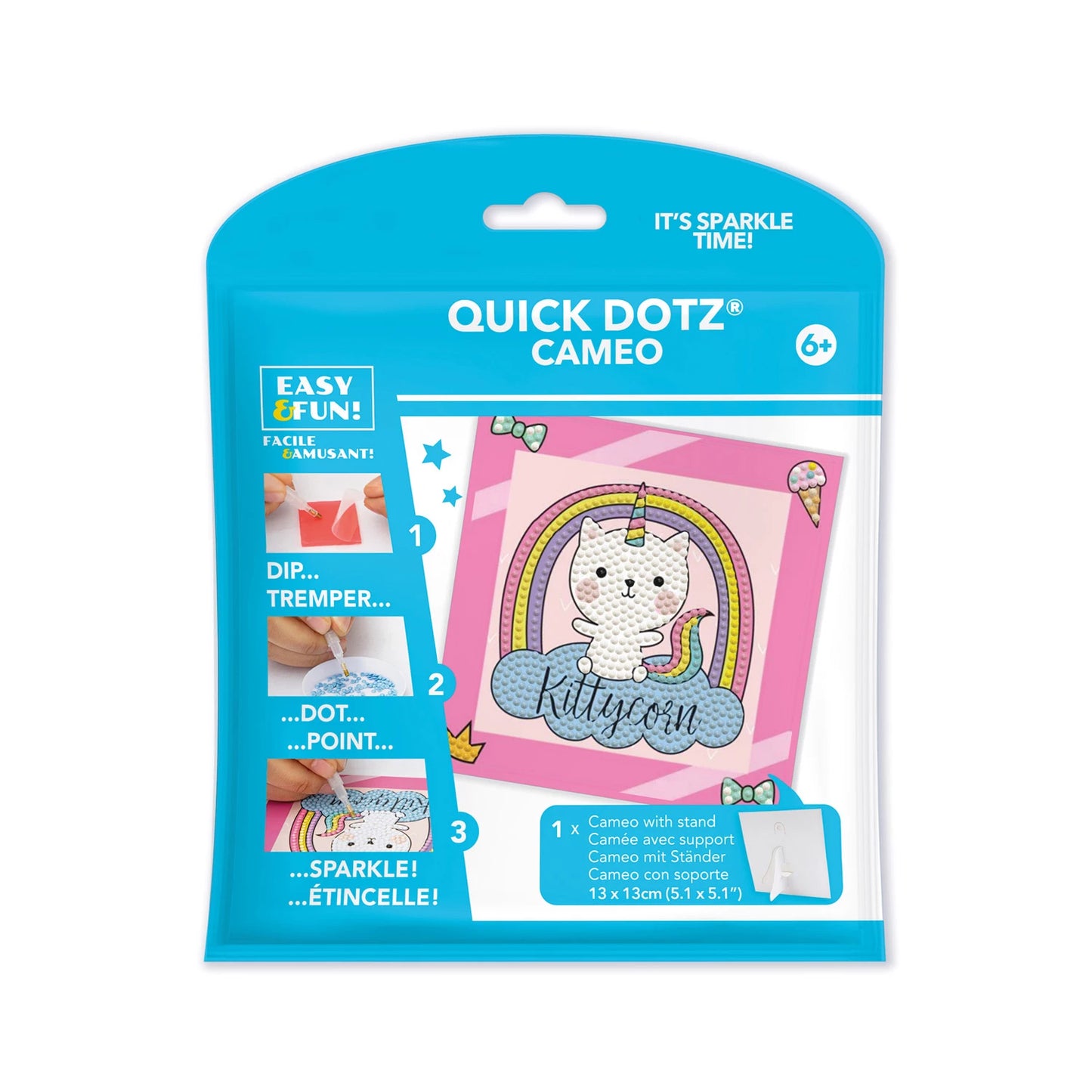 DIAMANTE DIPINTO GATTO UNICORNO