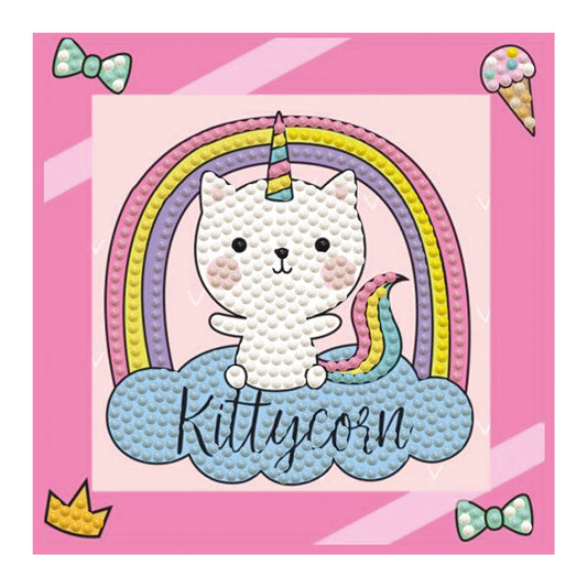 BEMALTER DIAMANT EINHORNKATZE
