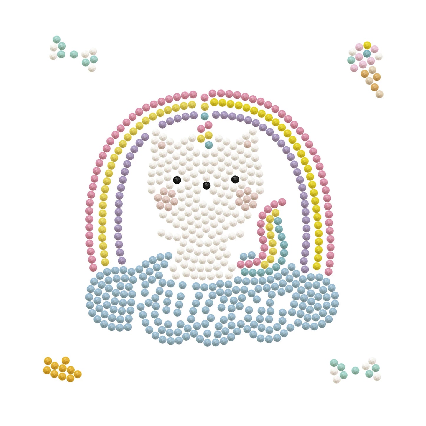 DIAMANTE DIPINTO GATTO UNICORNO