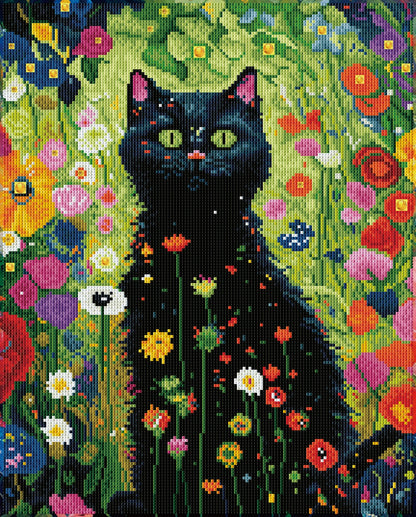 DIAMANTMALEREI KATZE IM GARTEN