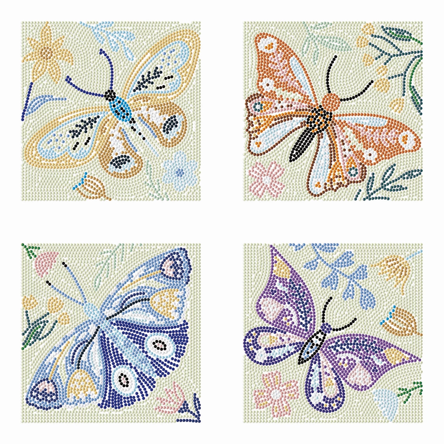 MINI FARFALLE CON PITTURA A DIAMANTE