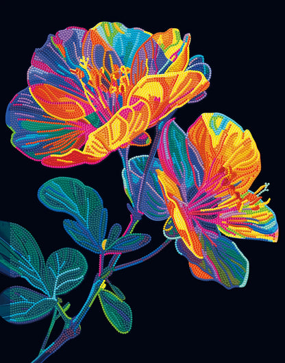 DIAMANTMALEREI NEONBLUMEN