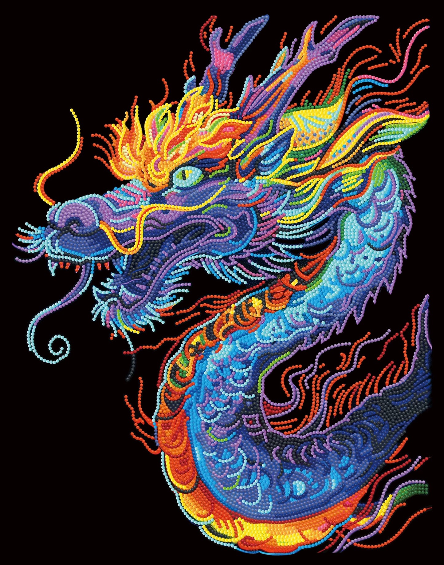 NEON DRACHEN DIAMANTMALEREI
