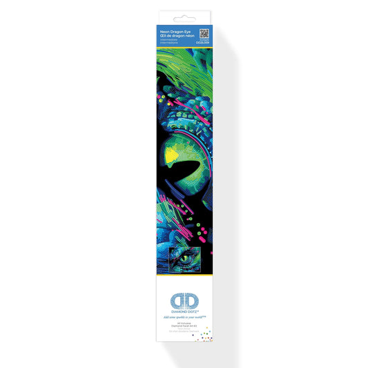 PITTURA A DIAMANTE CON OCCHIO DI DRAGO AL NEON