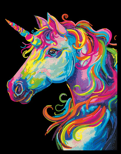 PITTURA A DIAMANTE UNICORNO AL NEON