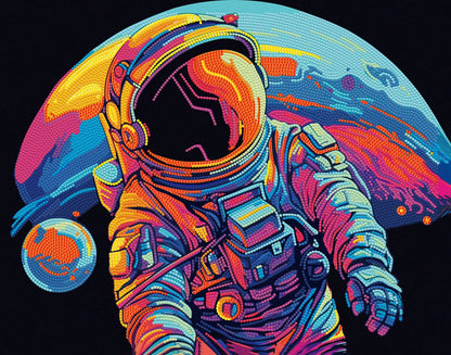 ASTRONAUTA NEON DIPINTO A DIAMANTE