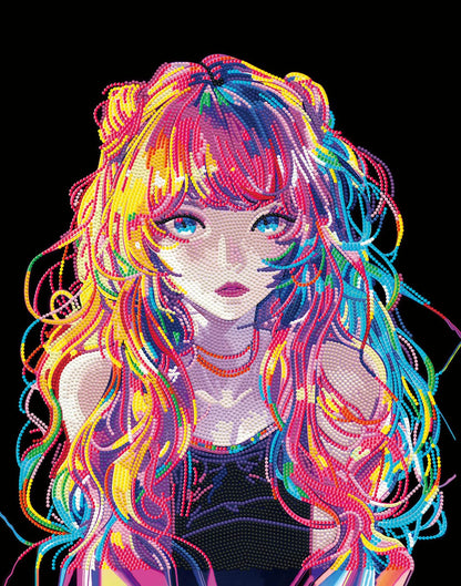 PITTURA A DIAMANTE NEON ANIME GIRL