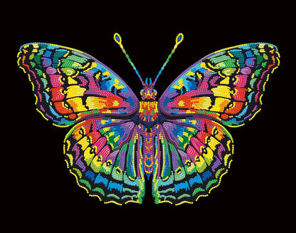 PAPILLON NÉON PEINT EN DIAMANT