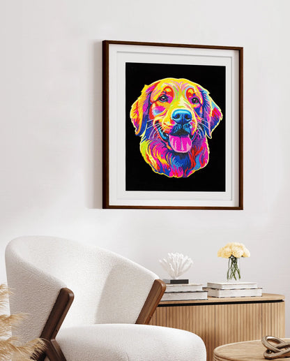 DIAMOND PAINTING NEON GOLDEN RETRIEVER