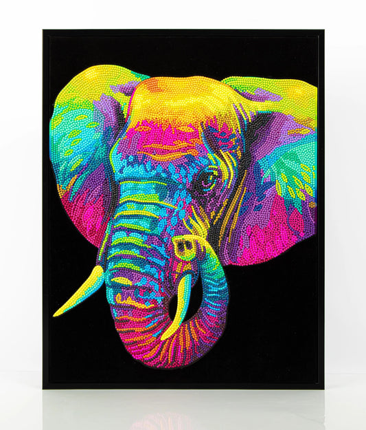 PITTURA A DIAMANTE ELEFANTE AL NEON