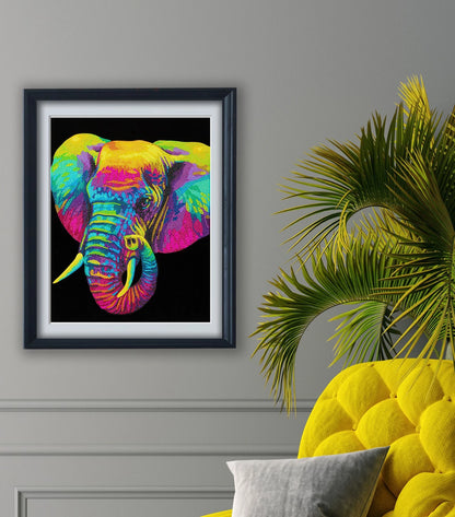 NEON ELEFANT DIAMANTMALEREI