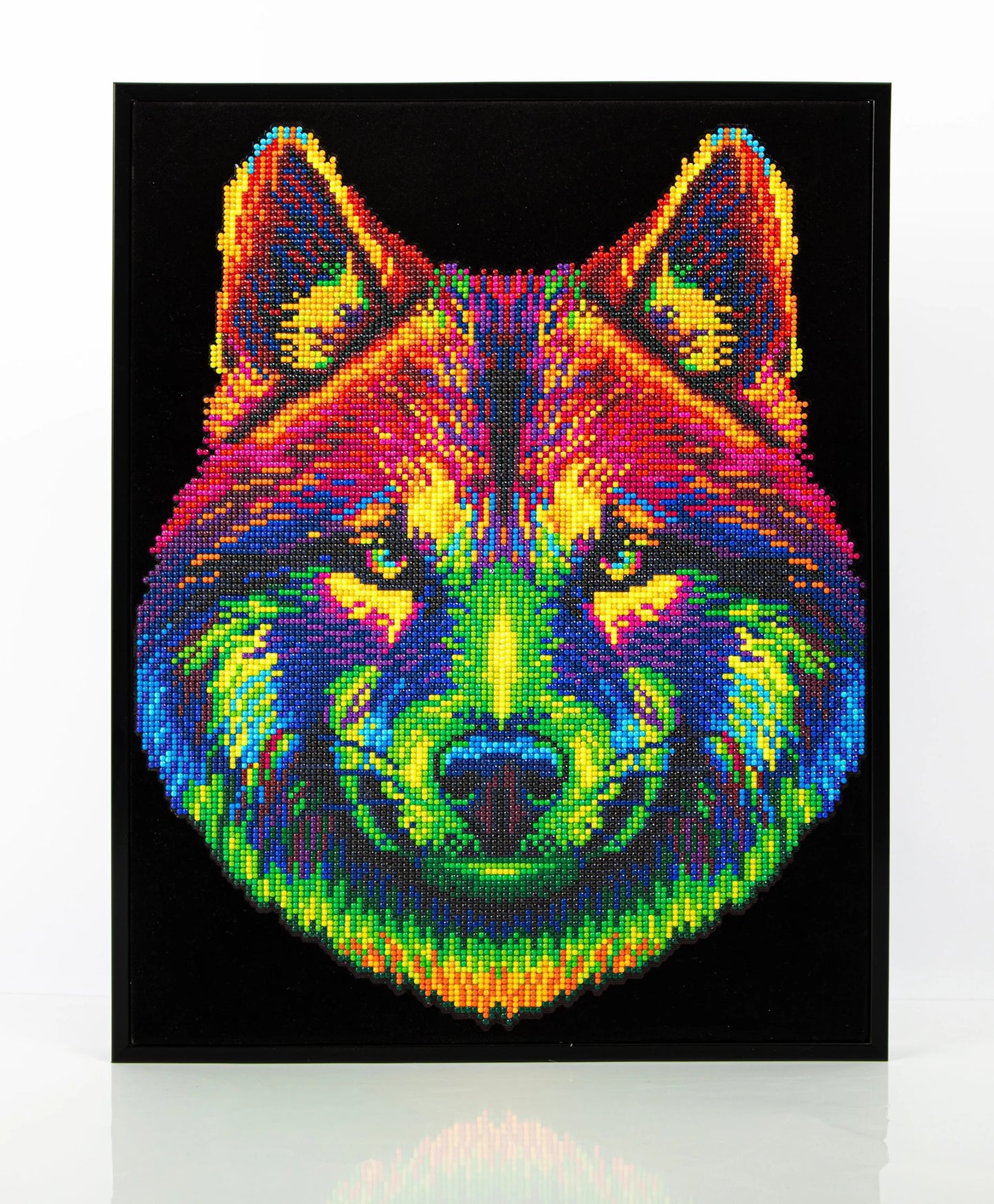 PITTURA A DIAMANTE LUPO AL NEON