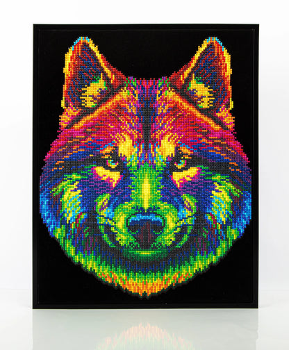 PITTURA A DIAMANTE LUPO AL NEON