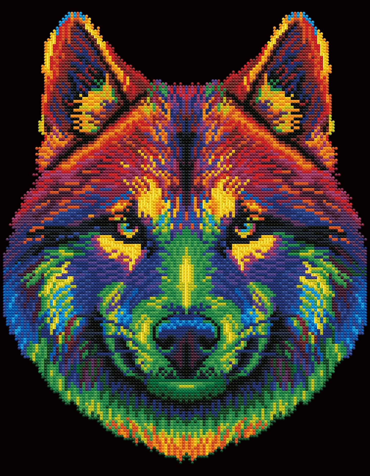 PITTURA A DIAMANTE LUPO AL NEON