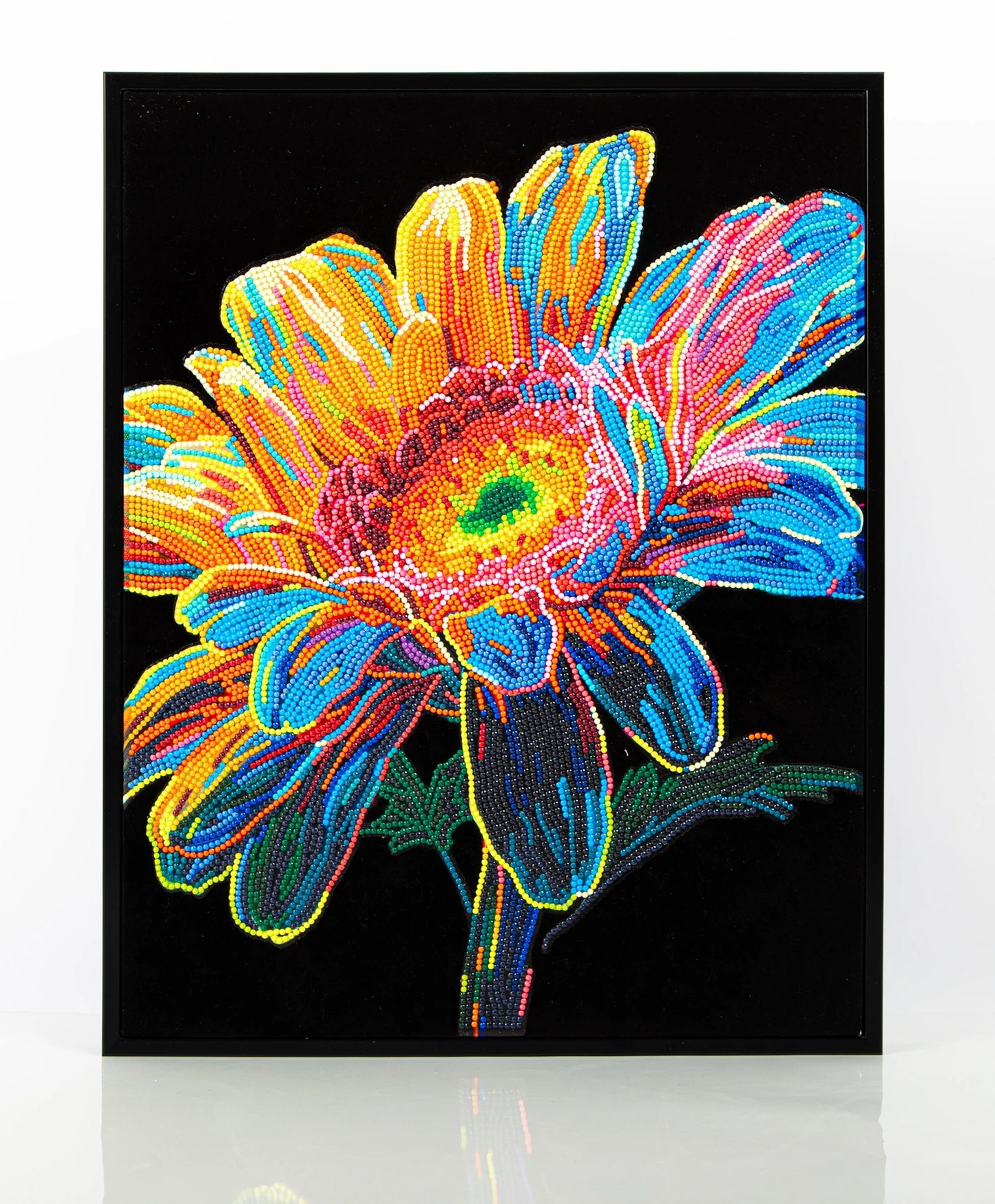 PITTURA A DIAMANTE GERBERA AL NEON