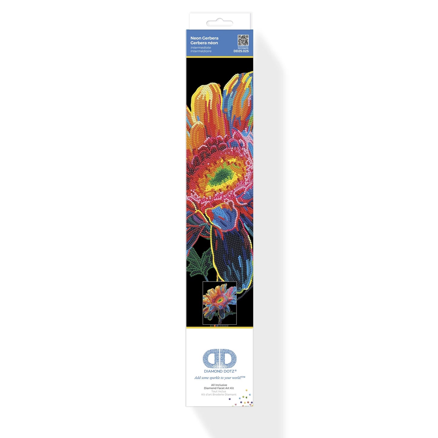 PITTURA A DIAMANTE GERBERA AL NEON