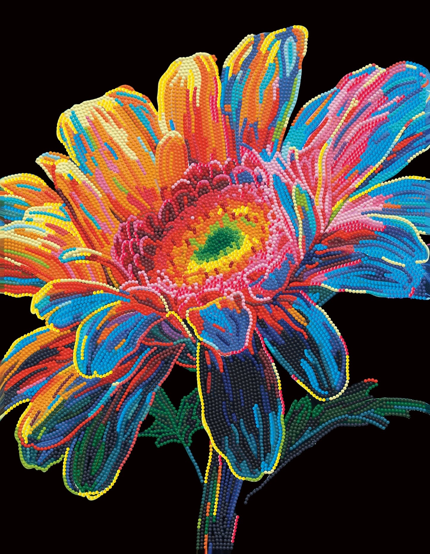 PITTURA A DIAMANTE GERBERA AL NEON
