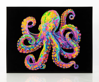 PITTURA A DIAMANTE POLPO AL NEON