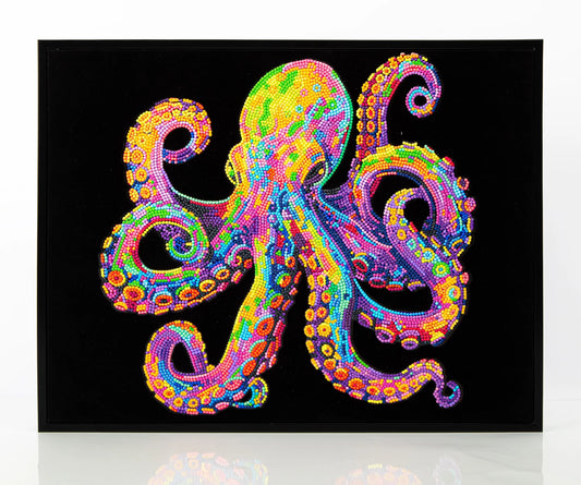 PITTURA A DIAMANTE POLPO AL NEON