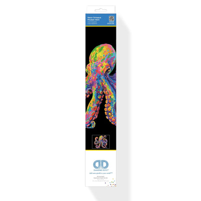 PITTURA A DIAMANTE POLPO AL NEON