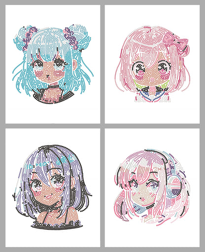 PITTURA A DIAMANTE NEON ANIME GIRL