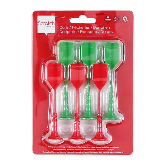 JEU DE REMPLACEMENT DE 6 FLÉCHETTES, ROUGES ET VERTES
