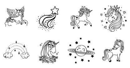 TIMBRO PER BAMBINI BAMBINO UNICORNI ECO