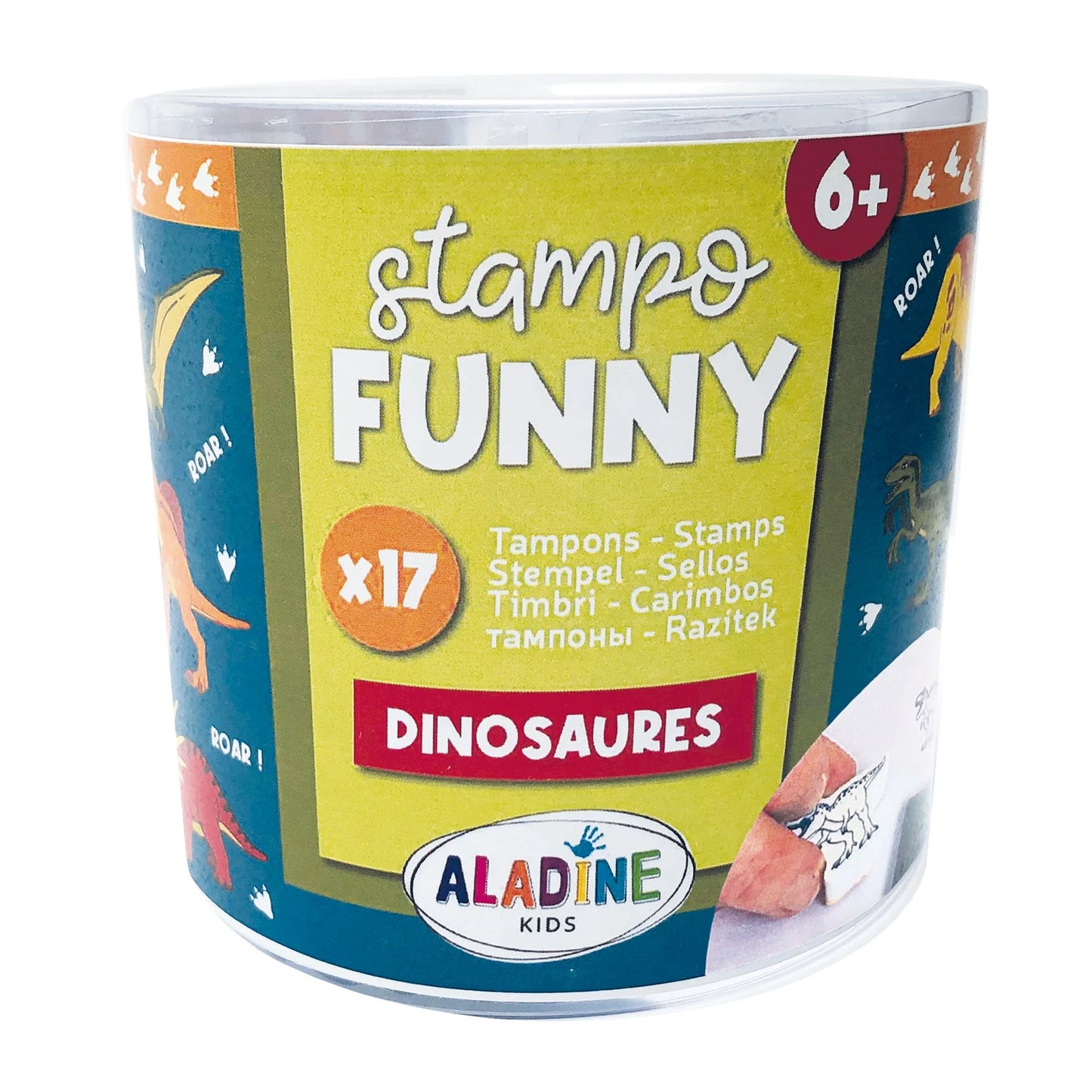 TIMBRO PER BAMBINI CON DINOSAURO DIVERTENTE