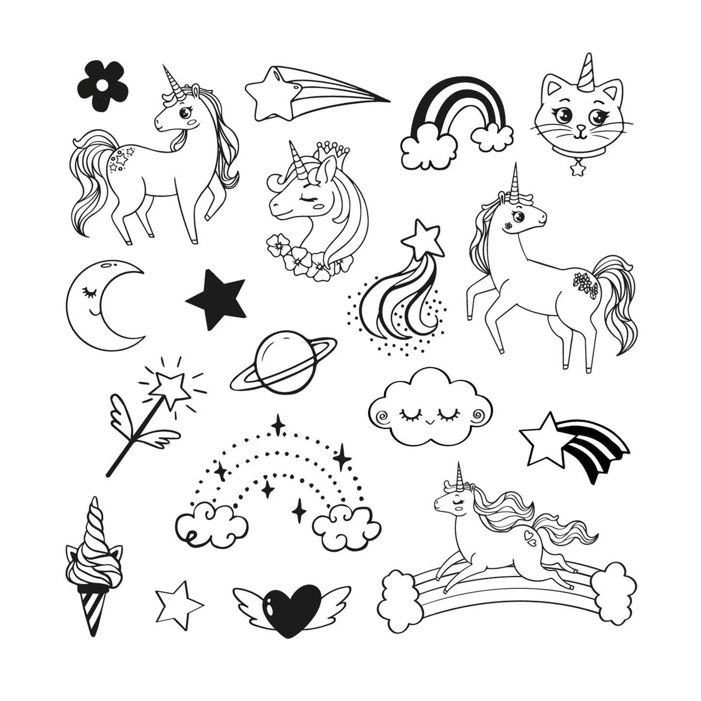 TIMBRO PER BAMBINI UNICORNO DIVERTENTE