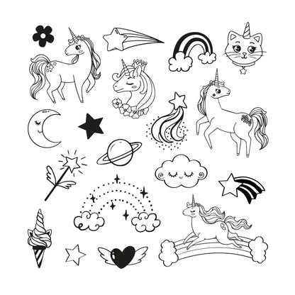TIMBRO PER BAMBINI UNICORNO DIVERTENTE