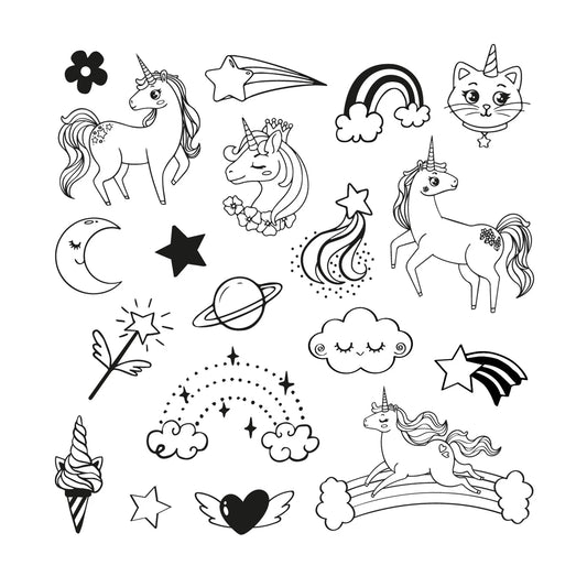 TIMBRO PER BAMBINI UNICORNO DIVERTENTE