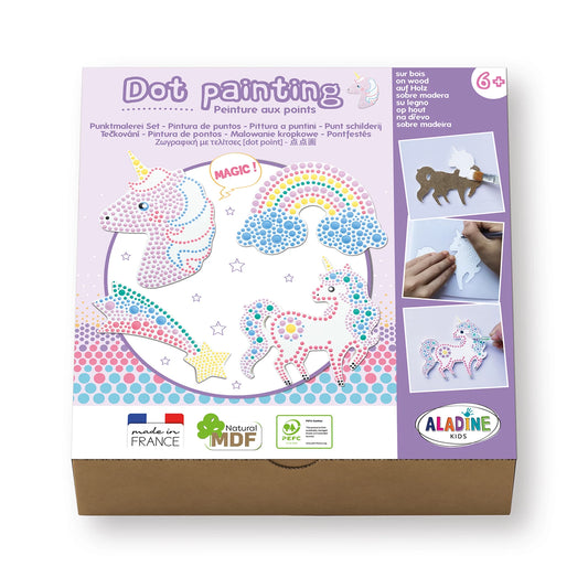 SET DI PITTURA A PUNTI UNICORNO