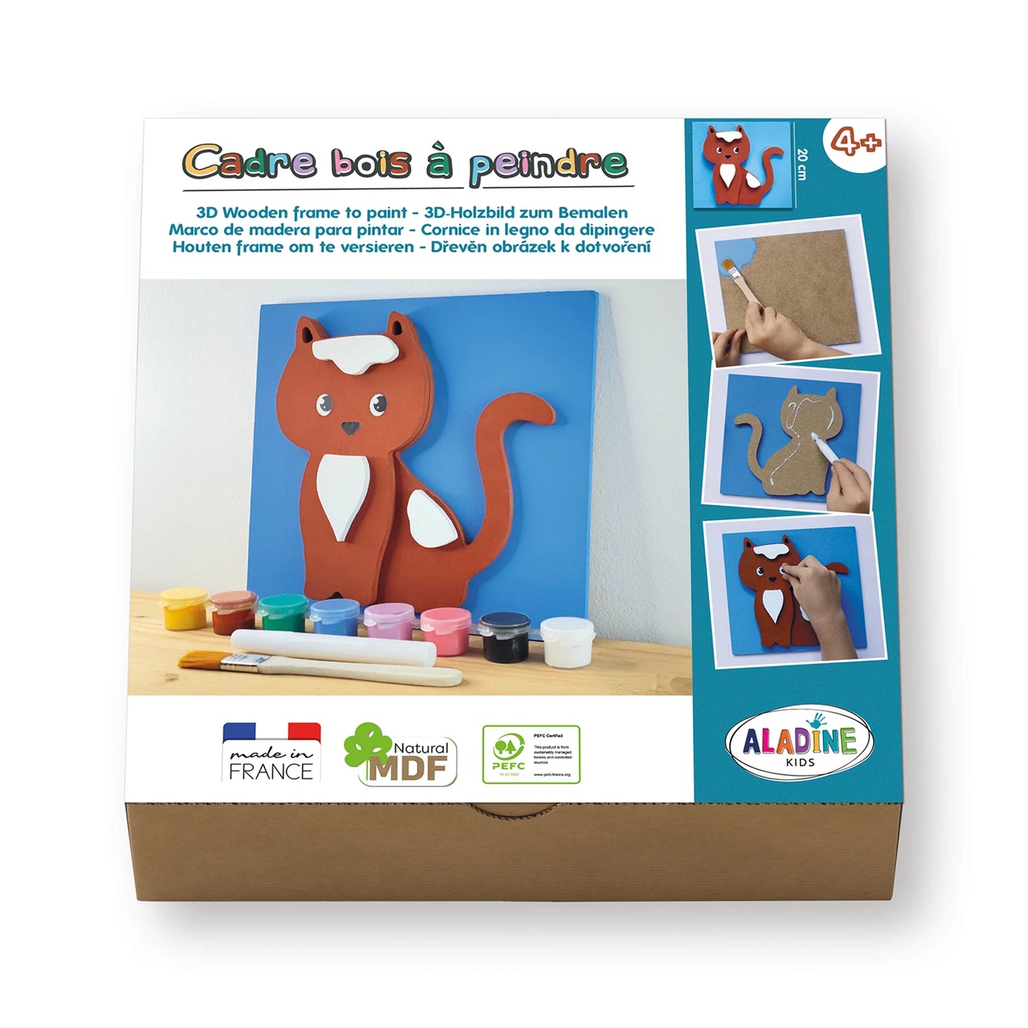 QUADRO 3D IN LEGNO DA DIPINGERE: GATTO