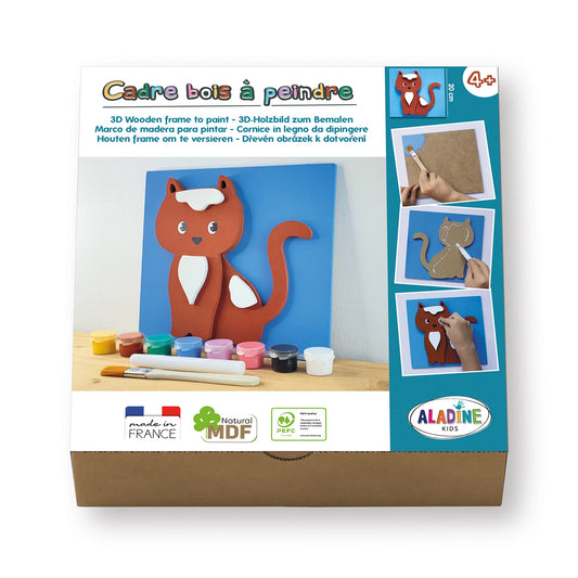 QUADRO 3D IN LEGNO DA DIPINGERE: GATTO