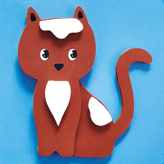 QUADRO 3D IN LEGNO DA DIPINGERE: GATTO
