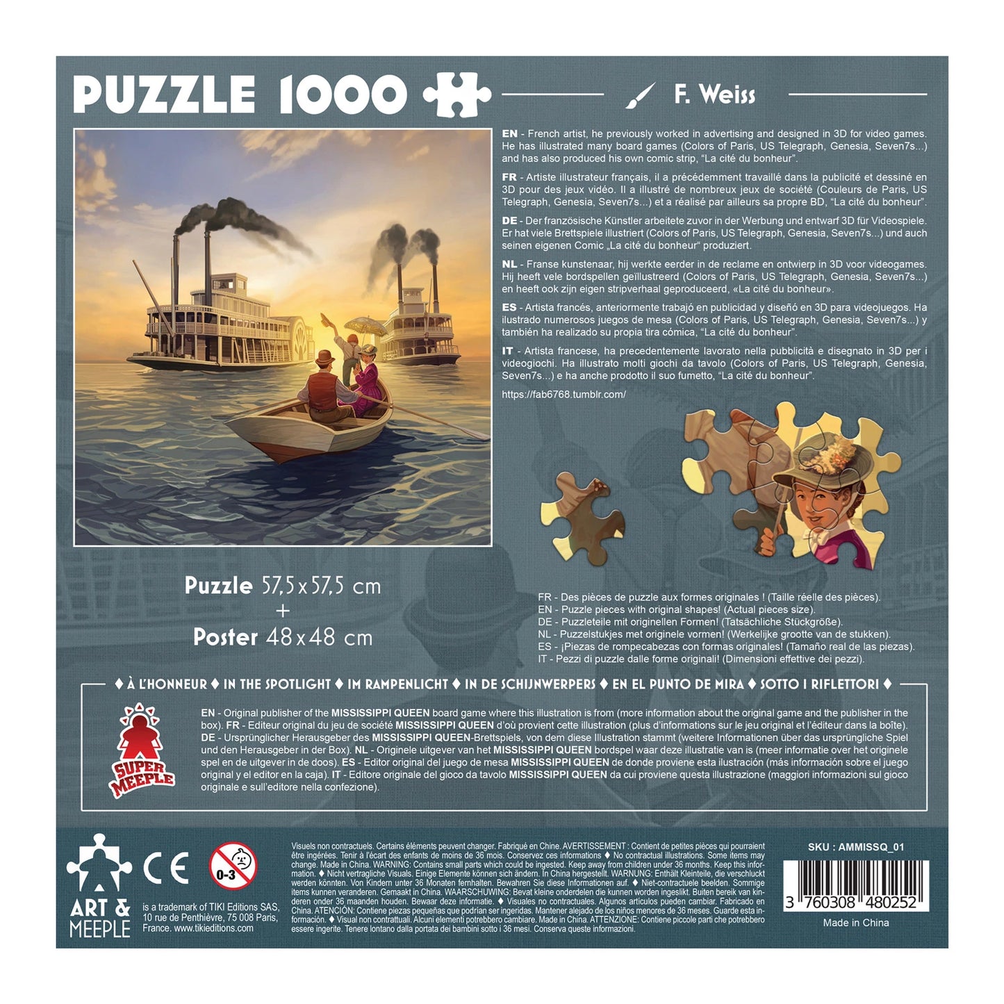 PUZZLE ART&MEEPLE: MISSISSIPPI QUEEN 1000 PEZZI