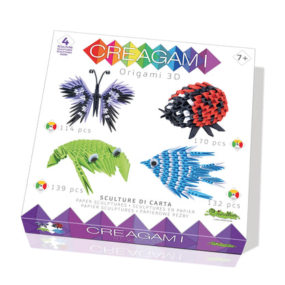 SET DI ORIGAMI 3D DI 4 ANIMALI, 555 PEZZI