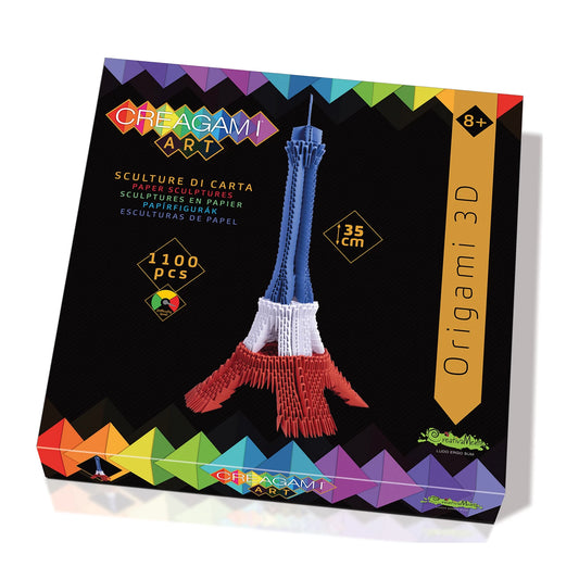 ORIGAMI 3D TORRE EIFFEL BANDIERA FRANCESE 1100 PEZZI