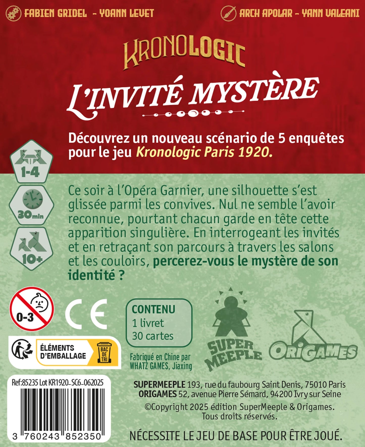 KRONOLOGIC PARIS 1920 - L'INVITÉ MYSTÈRE (F)