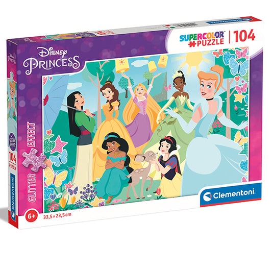 PUZZLE PAILLETTES PRINCESSE – 104 PIÈCES – CLEMENTONI 🔶