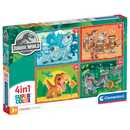 PUZZLE JURASSIC WORLD 4 EN 1 – CLEMENTONI 🔶