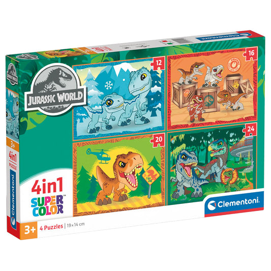 PUZZLE JURASSIC WORLD 4 EN 1 – CLEMENTONI 🔶