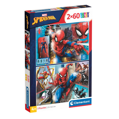 PUZZLE SPIDER-MAN 2 × 60 PIÈCES – CLEMENTONI 🔶