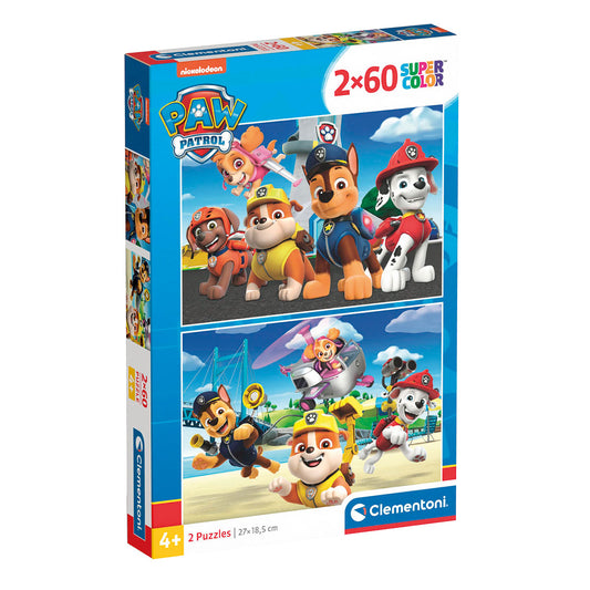 PUZZLE PAT' PATROUILLE 2 × 60 PIÈCES – CLEMENTONI 🔶