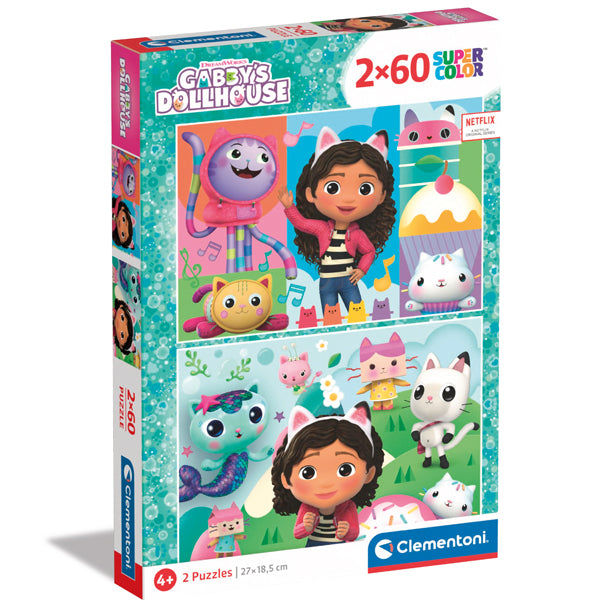 PUZZLE LA MAISON MAGIQUE DE GABBY 2 x 60 PIÈCES – CLEMENTONI 🔶