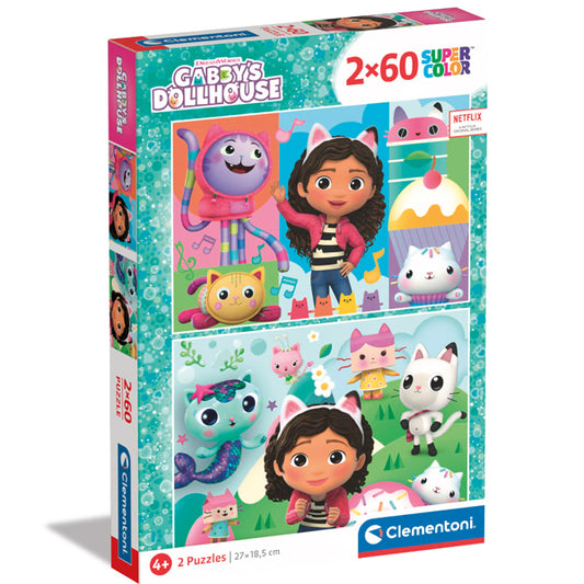 PUZZLE LA MAISON MAGIQUE DE GABBY 2 x 60 PIÈCES – CLEMENTONI 🔶