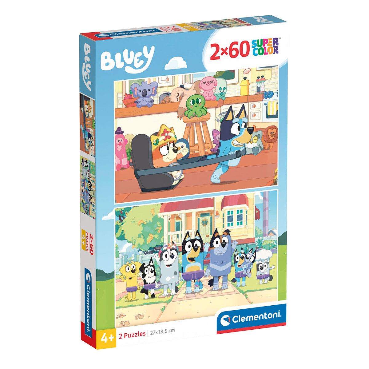 PUZZLE BLUEY 2 × 60 PIÈCES – CLEMENTONI 🔶