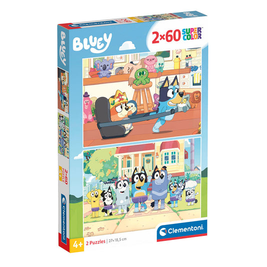 PUZZLE BLUEY 2 × 60 PIÈCES – CLEMENTONI 🔶