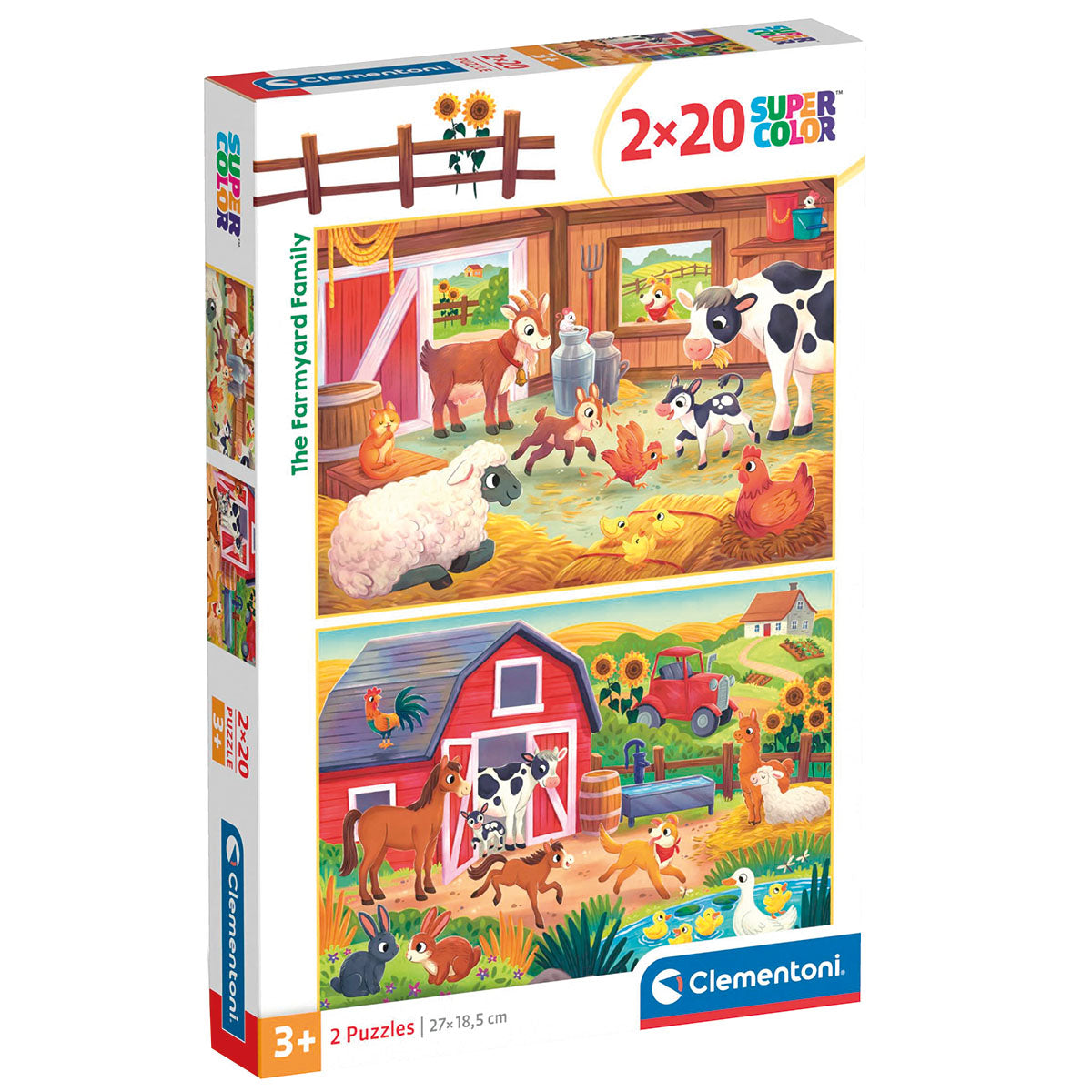 PUZZLE FERME 2 x 20 PIÈCES – CLEMENTONI 🔶